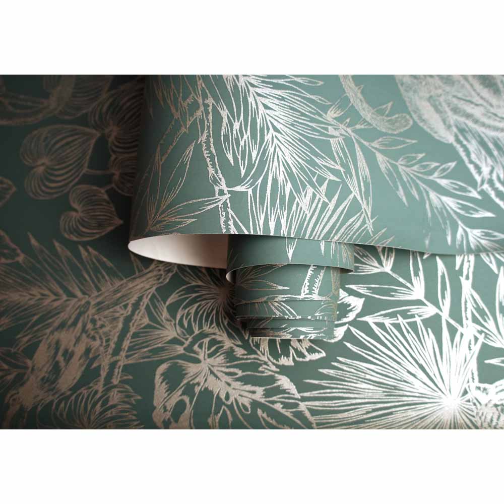 Holden Sumatran Green and Gold Wallpaper Wilko