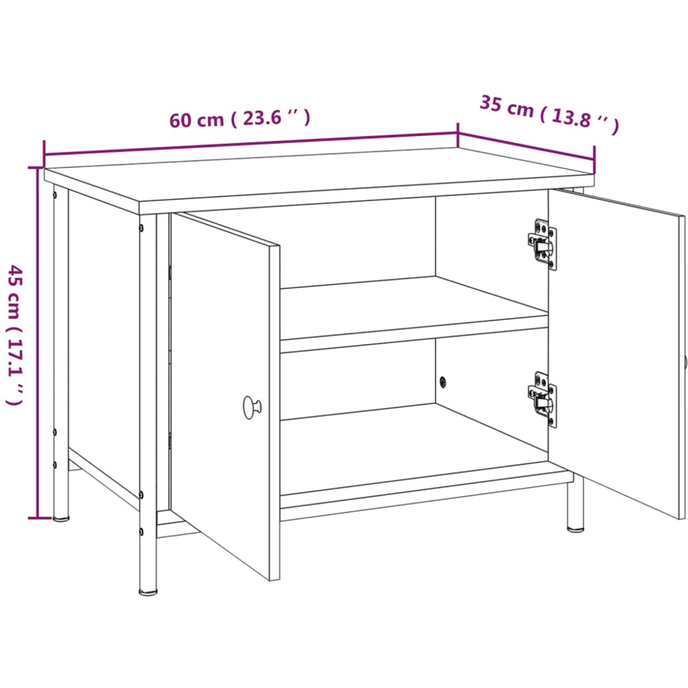 vidaXL 2 Door Sonoma Oak Industrial Style TV Cabinet Image 9
