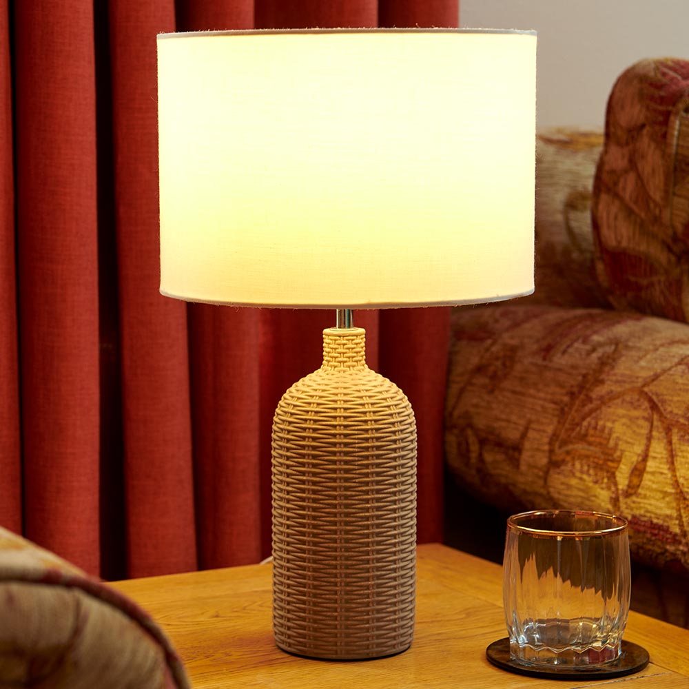 Wilko Natural Wicker Effect Table Lamp Image 5