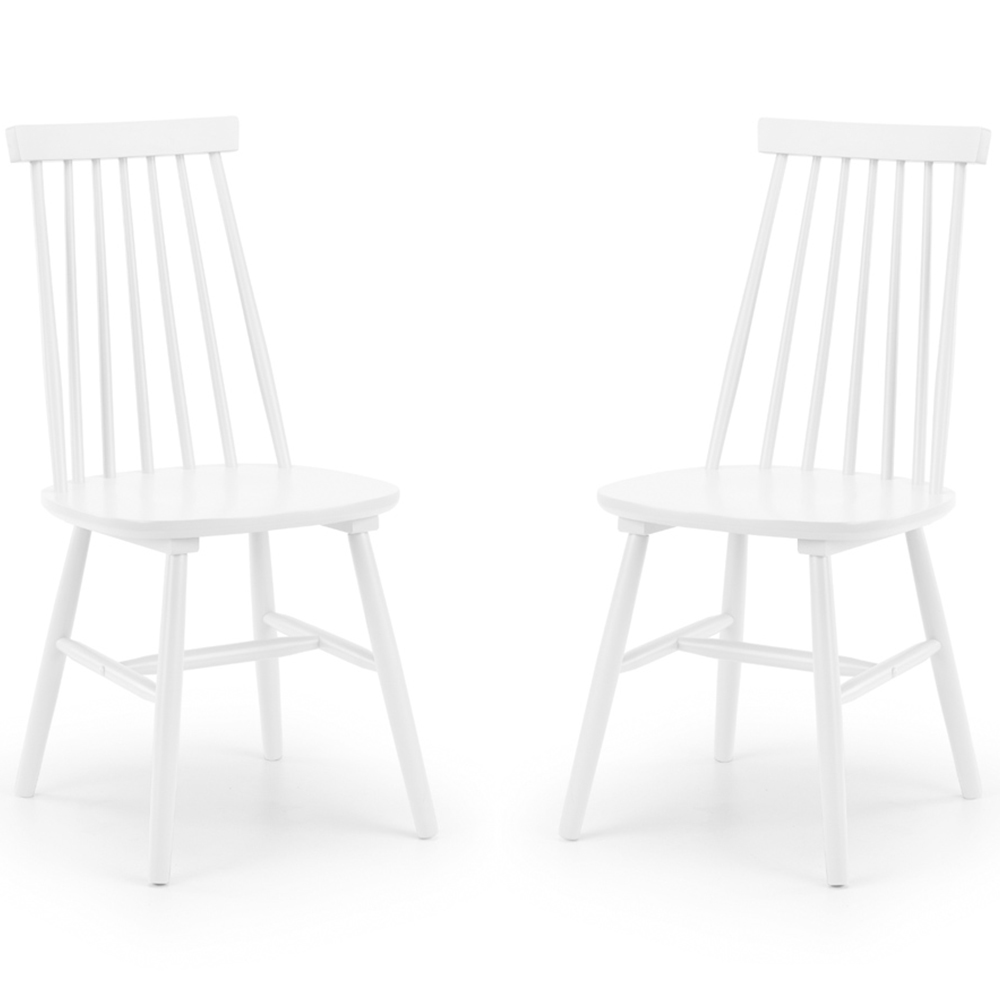 Julian Bowen Alassio Set of 2 White Dining Chair Image 2