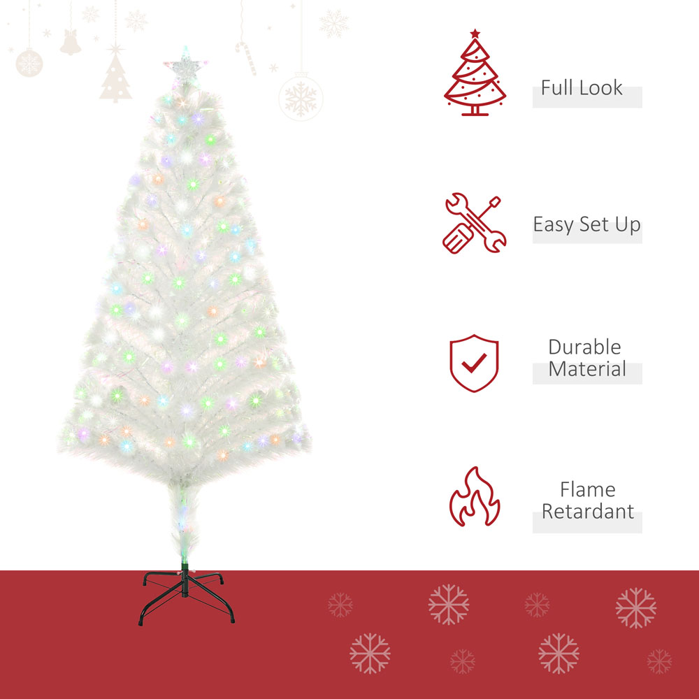 Everglow Fibre Optic LED White Artificial Christmas Tree 5ft Image 4