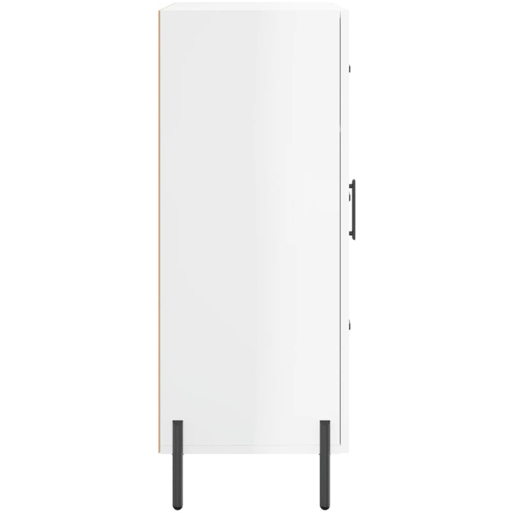 vidaXL Single Door 3 Drawer High Gloss White Sideboard Image 7