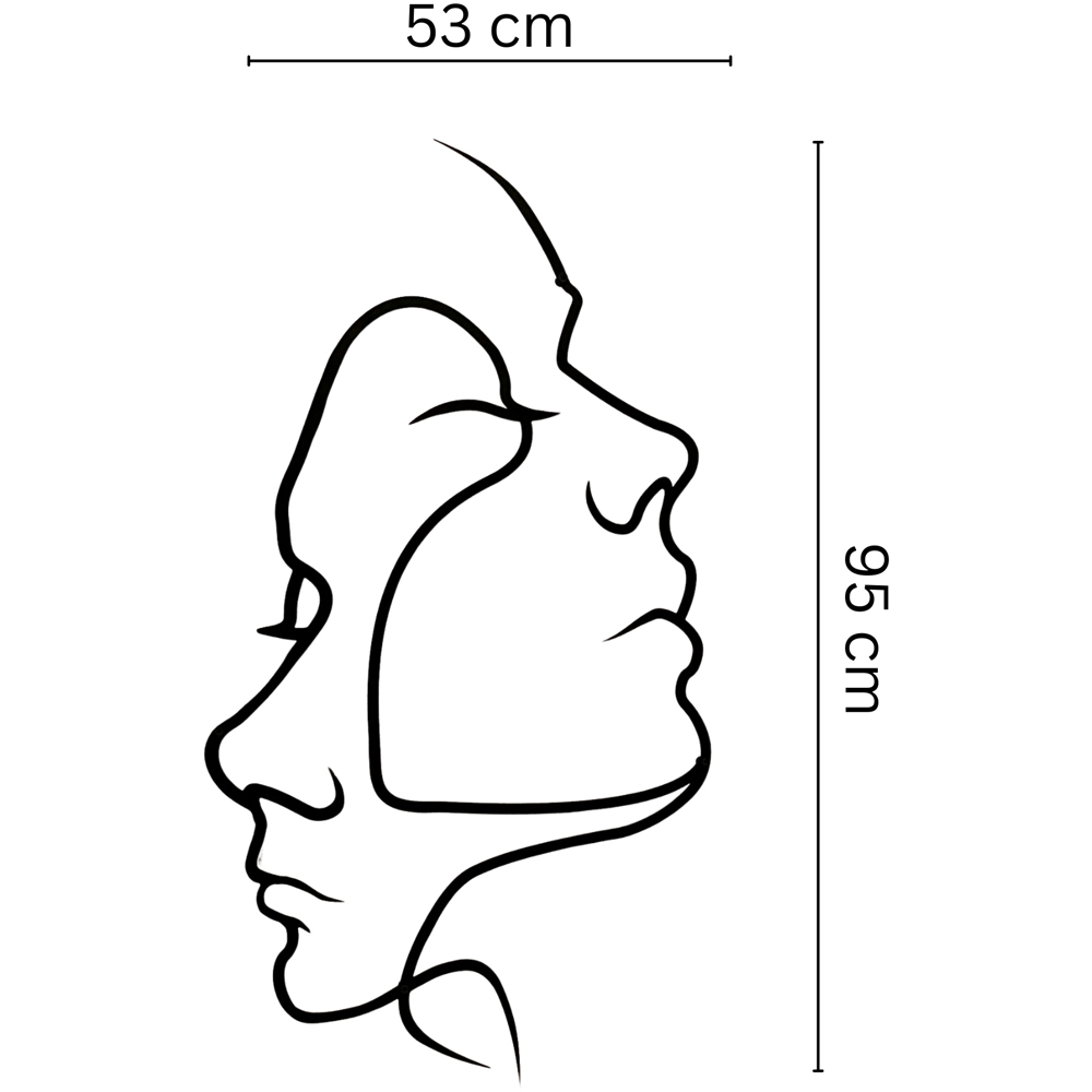 Decortie 2 Face Minimalist Metal Line Art Wall Decor Image 5