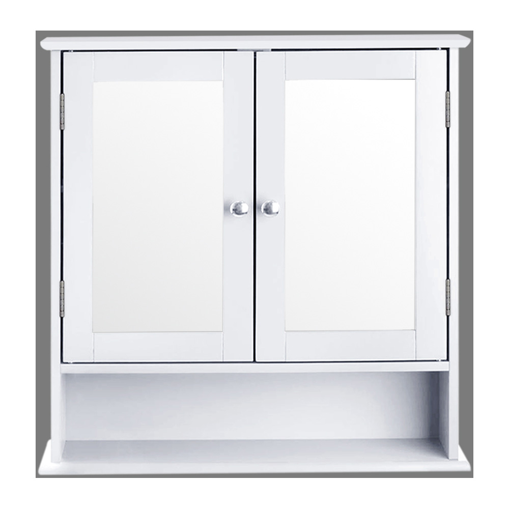 Living and Home White Wall Mounted Mirror Bathroom Cabinet Image 5