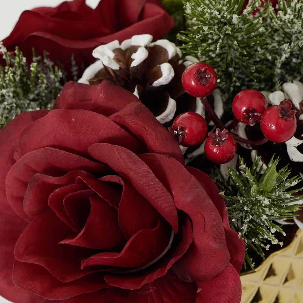 Wilko Red Rose Xmas Floral in Vase Image 2