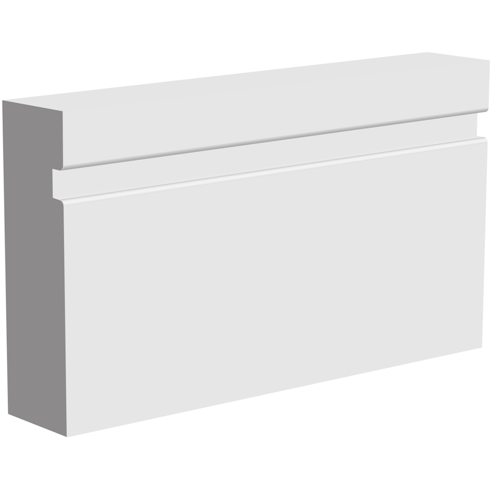 National Skirting White Groove I Primed Skirting Board 18mm 70 x 3040mm Image 1