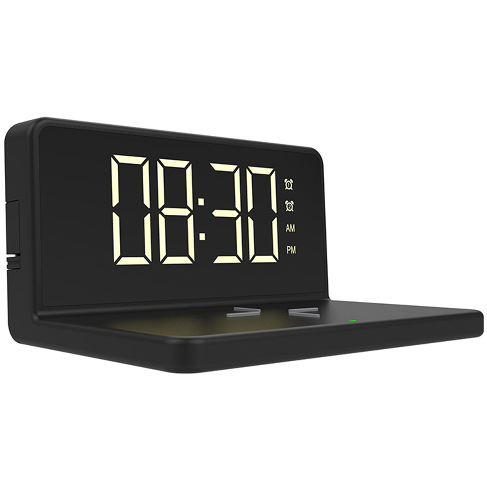 RED5 Black Wireless Phone Charging Alarm Clock 15cm Image 3