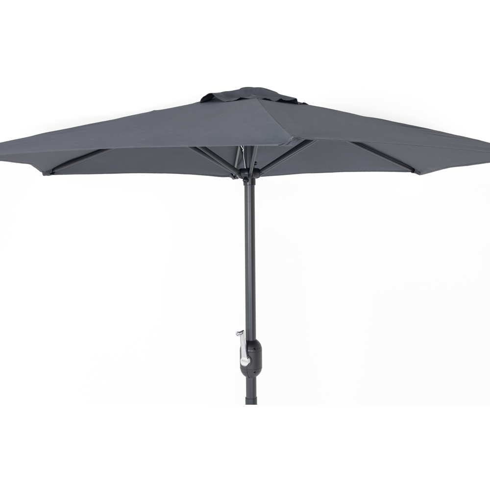 Charles Bentley Grey Metal Crank Parasol 2m Image 3