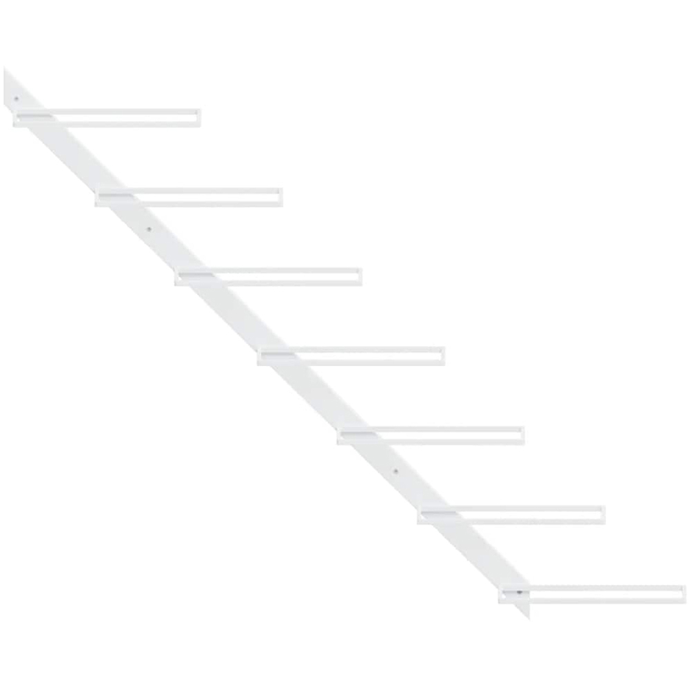 vidaXL 7 Bottle White Ladder Style Wall Mounted Wine Rack Image 4