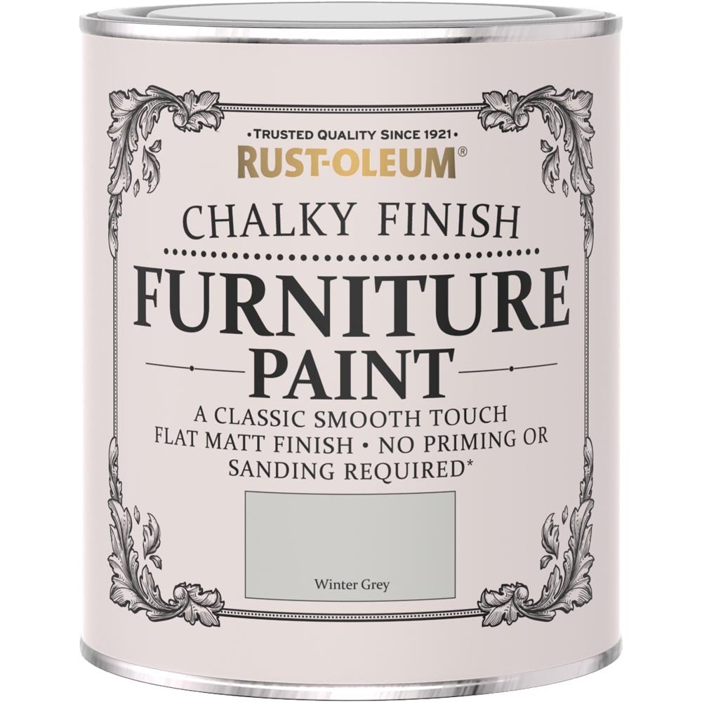 Rust-Oleum Chalky Furniture Paint Winter Grey 750m Image 2