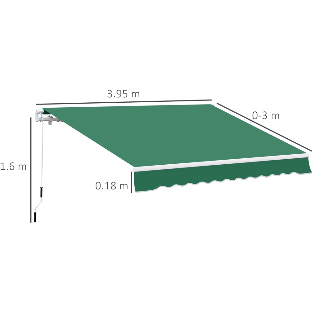 Outsunny Green Retractable Awning 4 x 3m Image 8