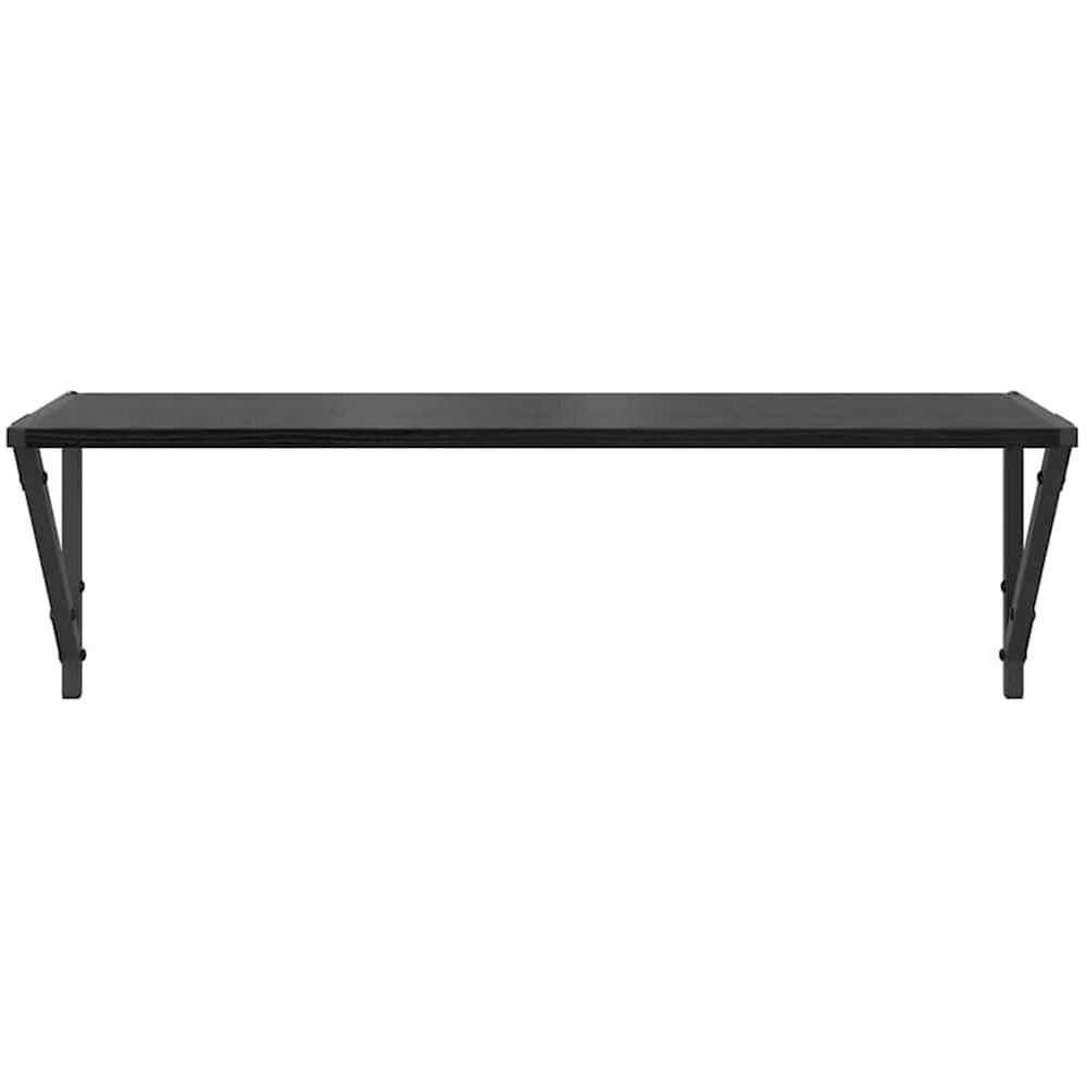 vidaXL 80 x 25cm Black Oak Wall Shelf Set of 2 Image 5