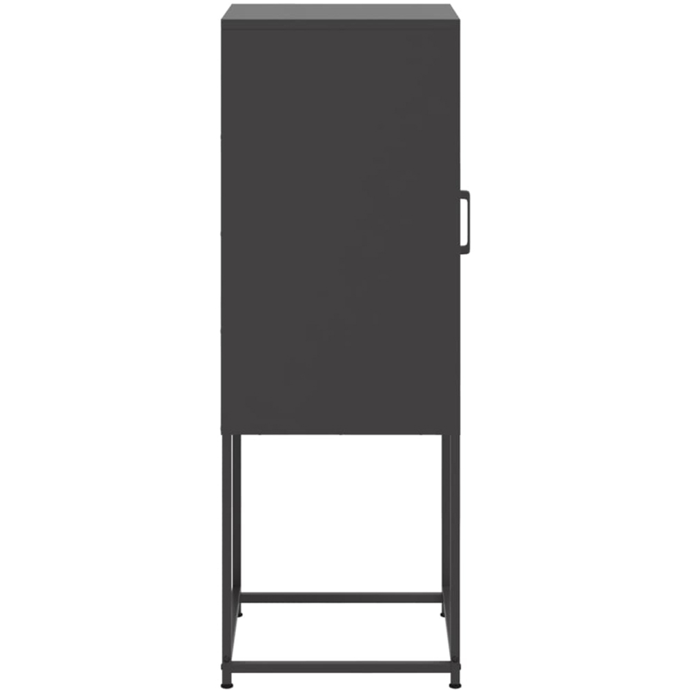 vidaXL Single Door Black Steel Highboard Image 7