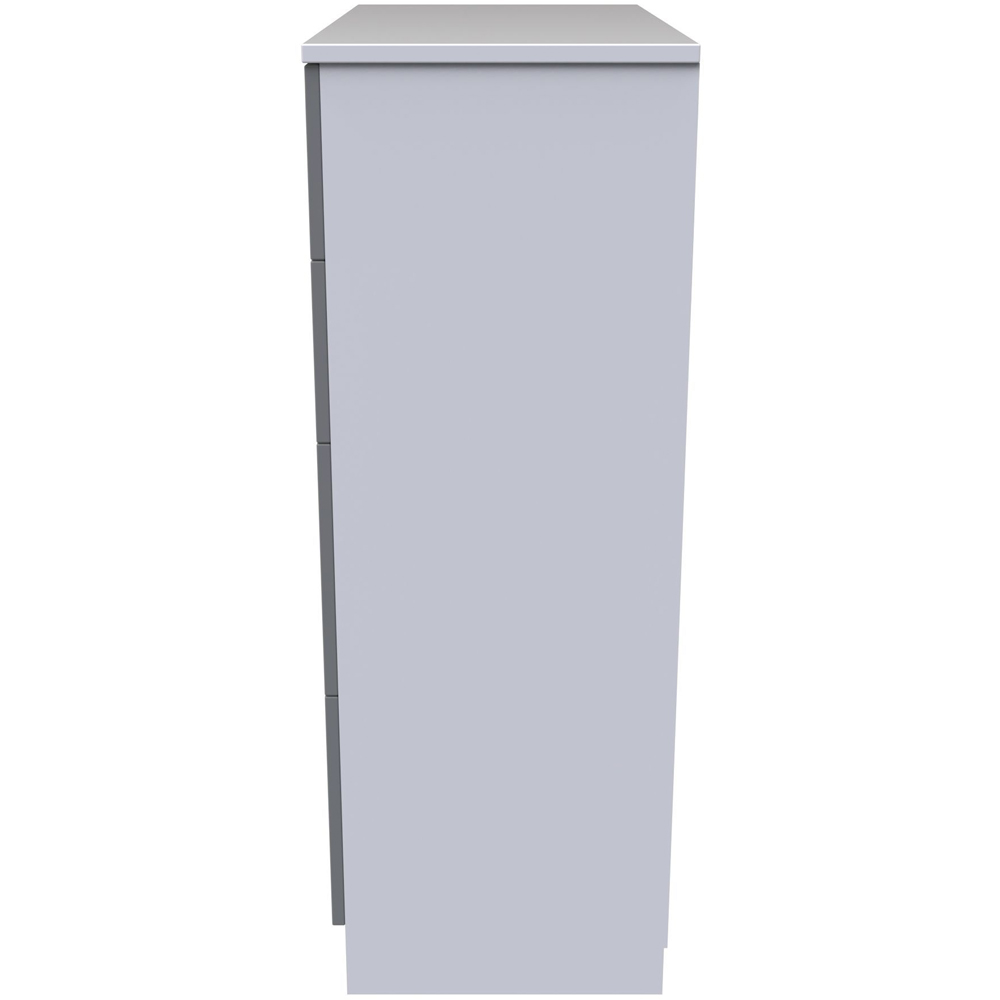 Crowndale Contrast 4 Drawer Dusk Grey and White Deep Chest of Drawers Ready Assembled Image 2