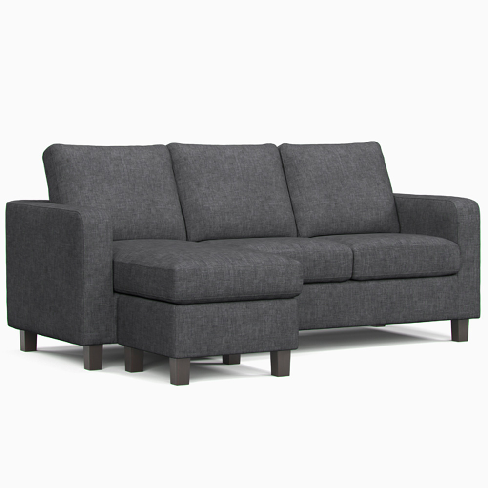 Monroe 3 Seater Turin Grey Reversible Chaise Sofa Image 2