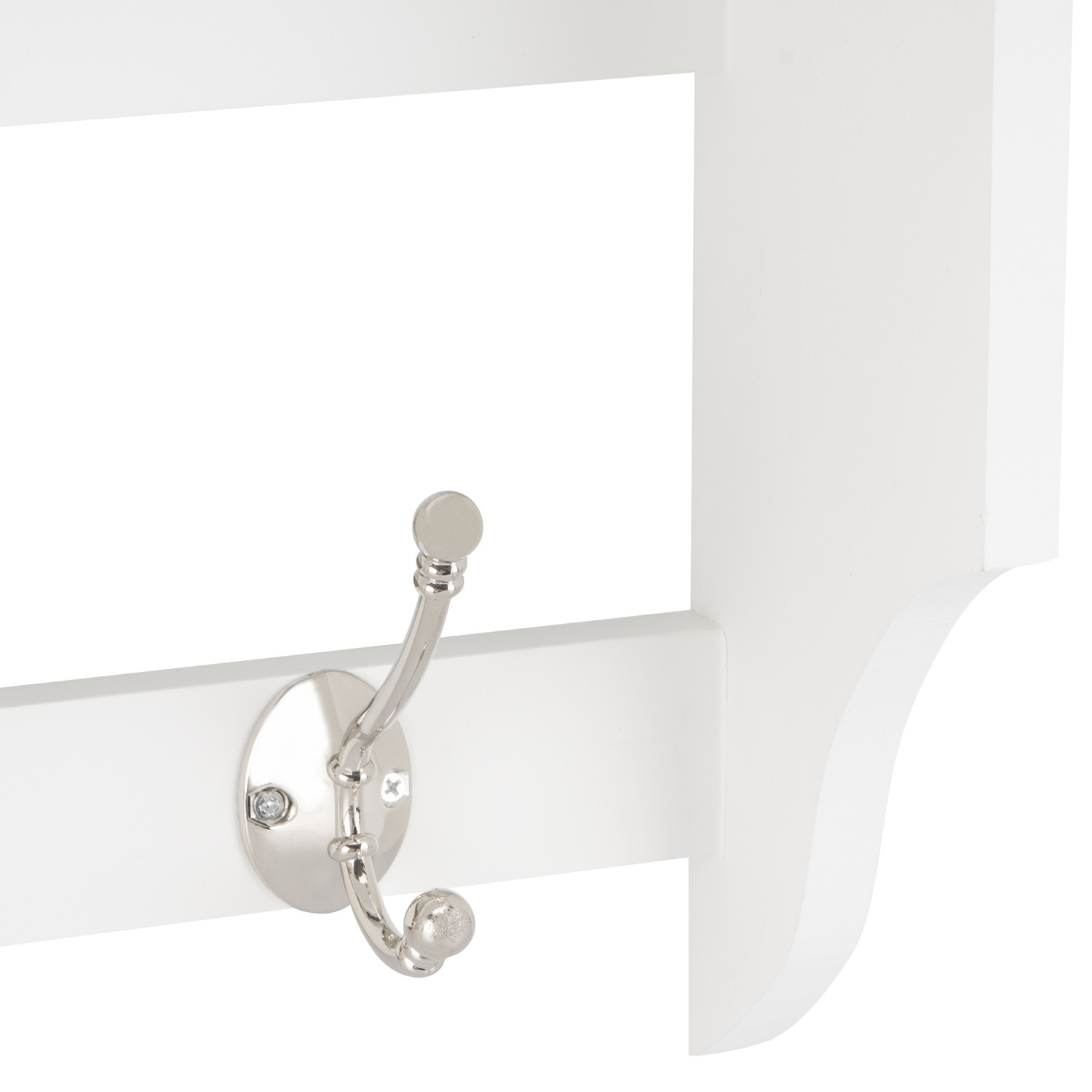 My Home White 4 Hook Wooden Coat Rail Image 3