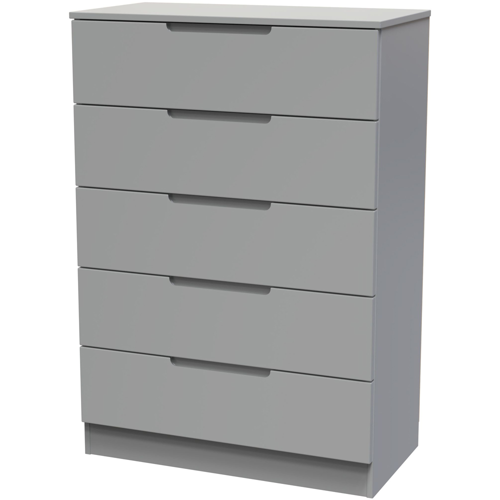 Crowndale Milan 5 Drawer Dusk Grey Chest of Drawers Ready Assembled Image 4
