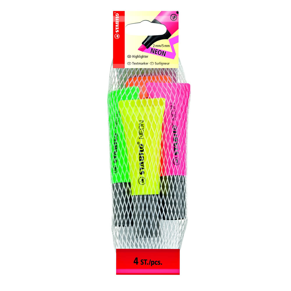 STABILO Neon Highlighters 4 Pack Image 1