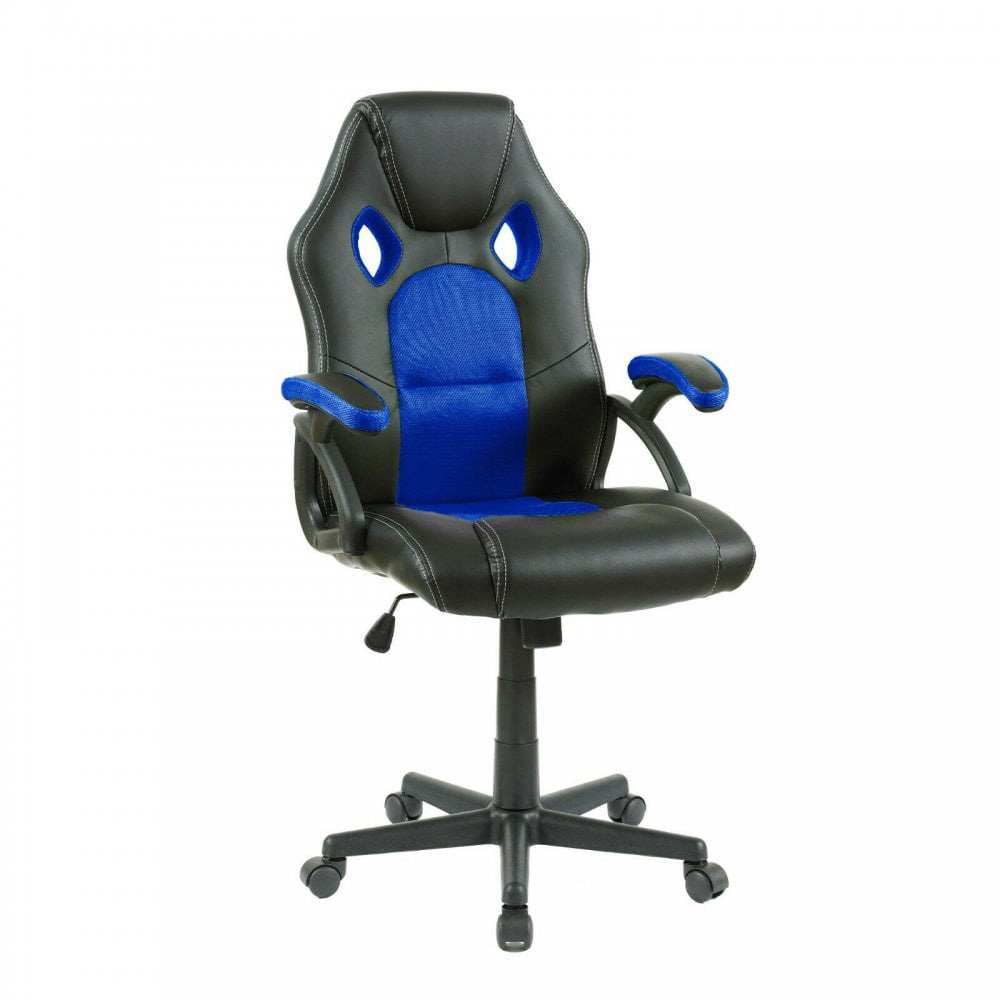 Neo Blue Faux Leather Swivel Office Chair Image 2