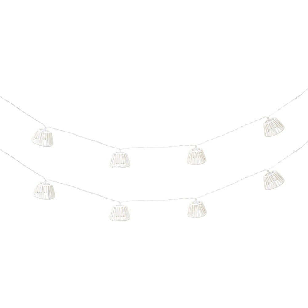 ValueLights White Rope Wicker Basket Battery Operated Outdoor Garden String Light 10 Pack Image 2