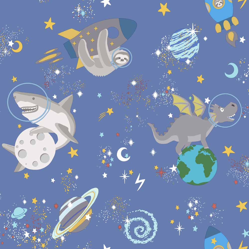 Space Animals Blue Wallpaper Image 1