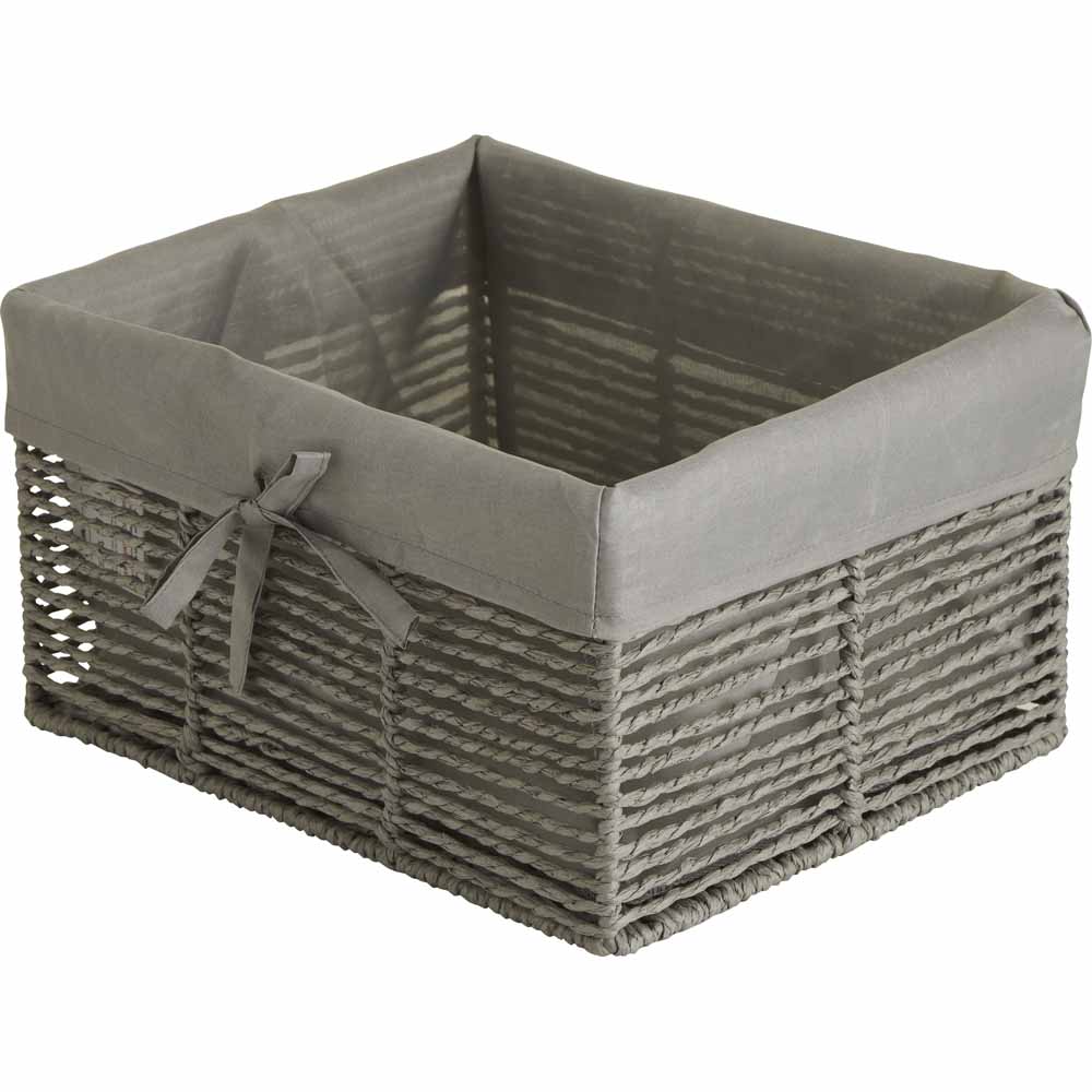Wilko Grey Paper Rope Baskets 5 Pack Image 4