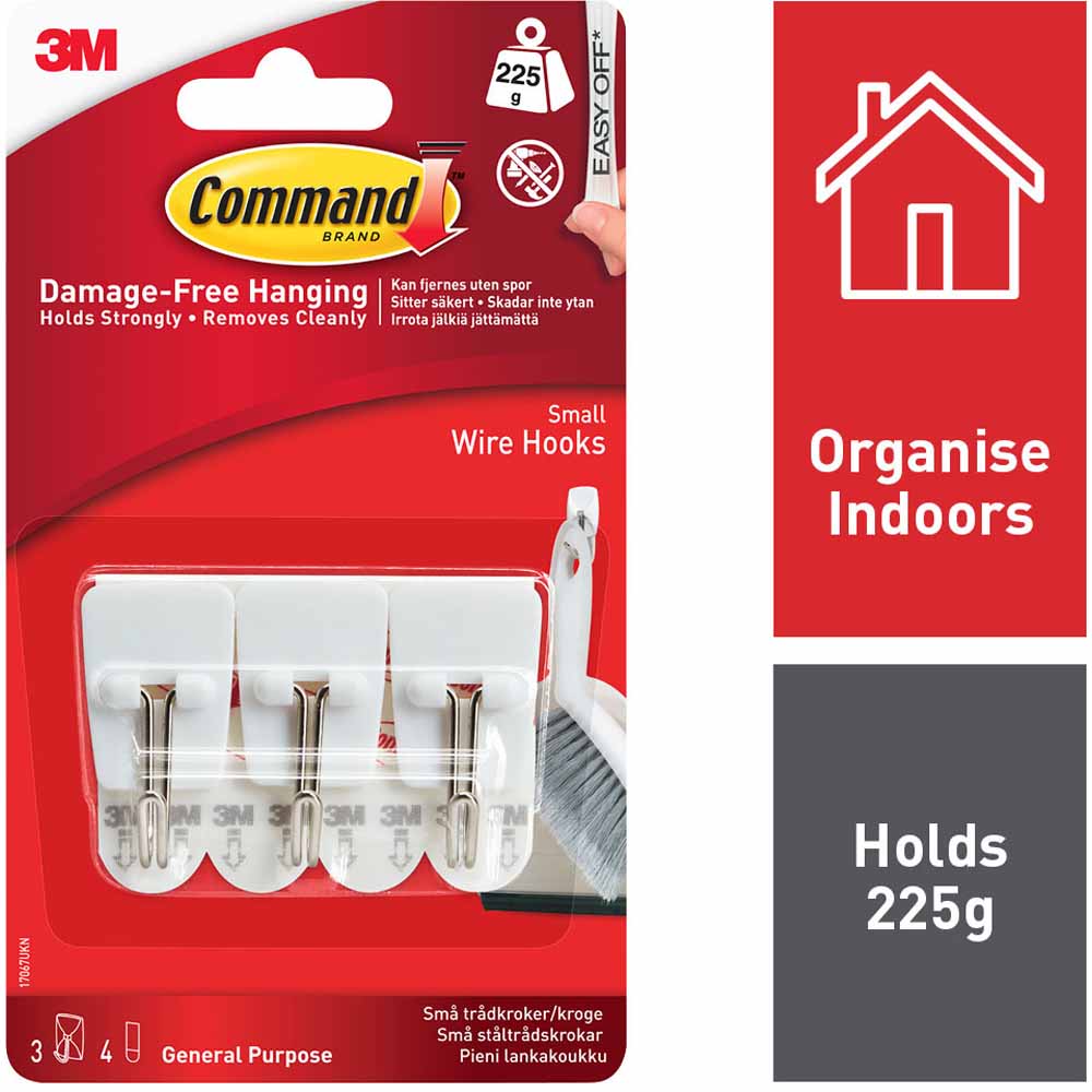 Command Damage Free Small Wire Hooks 3 pack Image 1