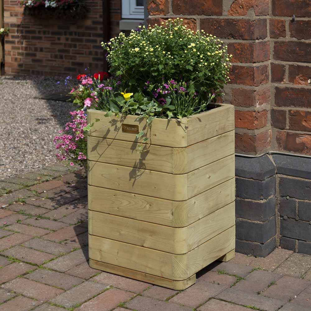 Rowlinson Marberry Wooden Tall Planter 57 x 40 x 40cm Image 4