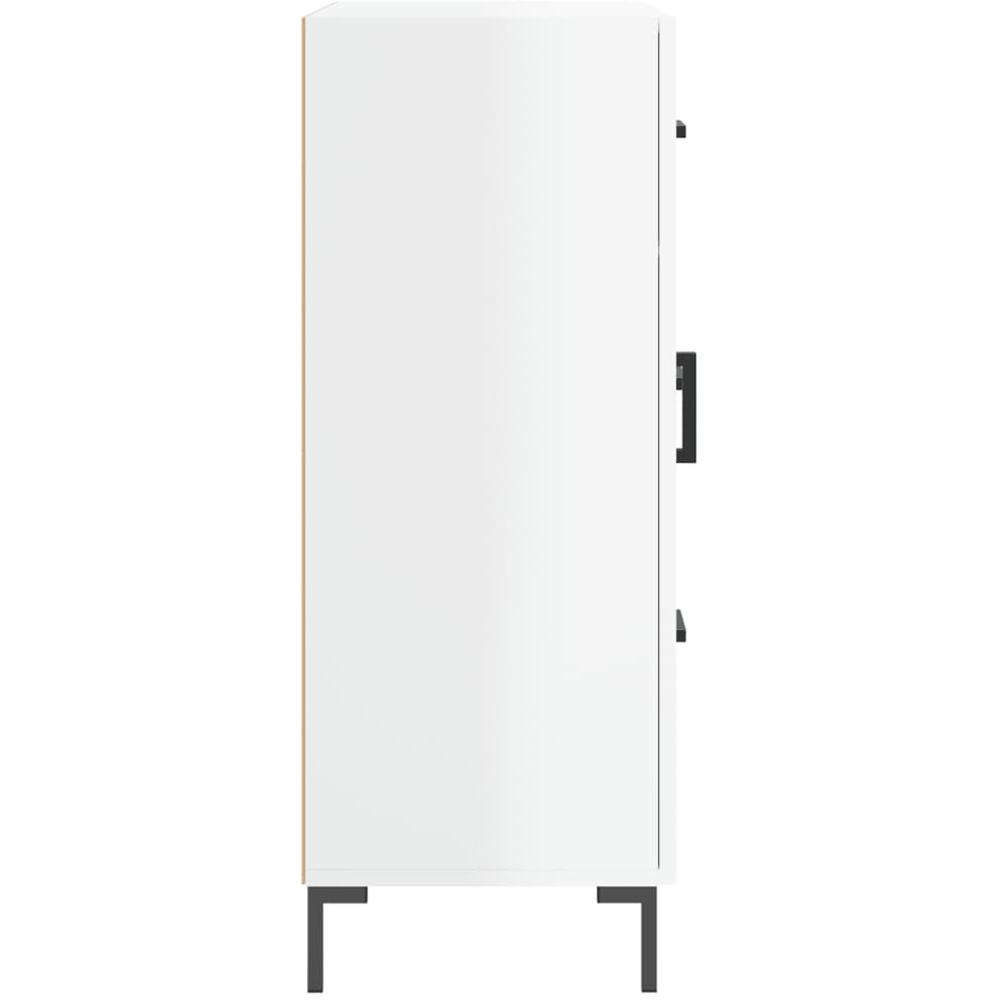 vidaXL Single Door 3 Drawer High Gloss White Sideboard Image 7