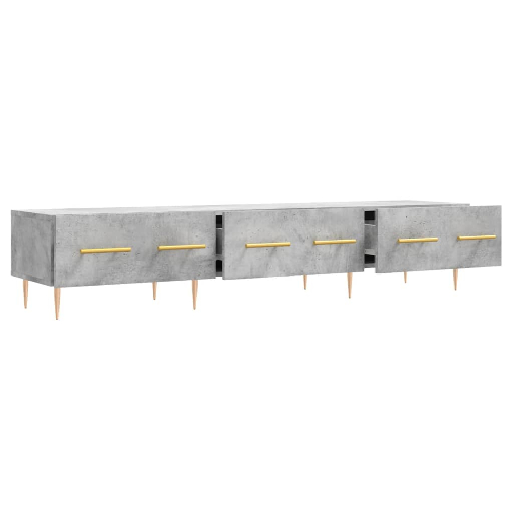 vidaXL 3 Drawer Concrete Grey TV Cabinet Image 6
