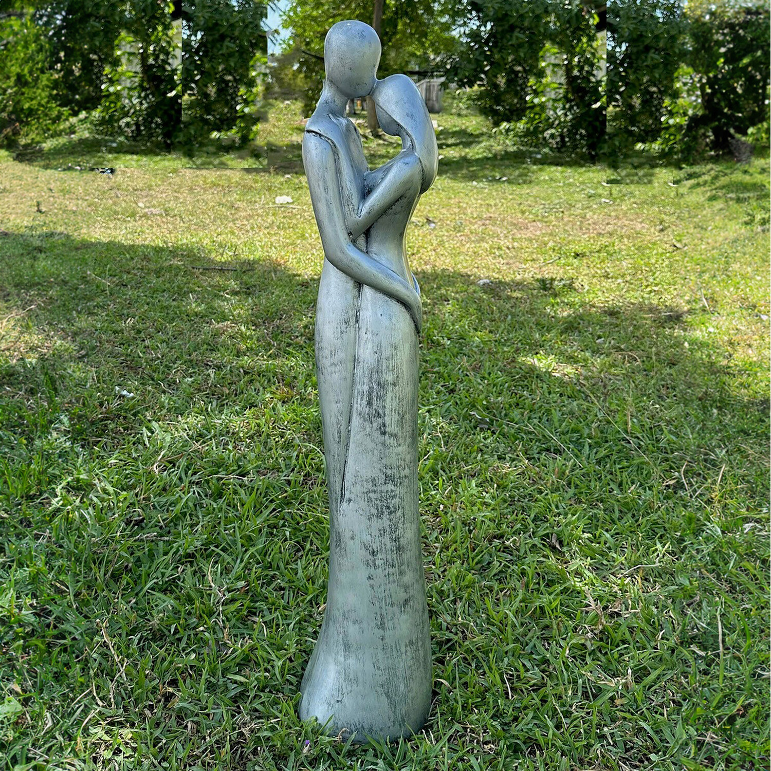Affection Couple Statue Pewter Image 2