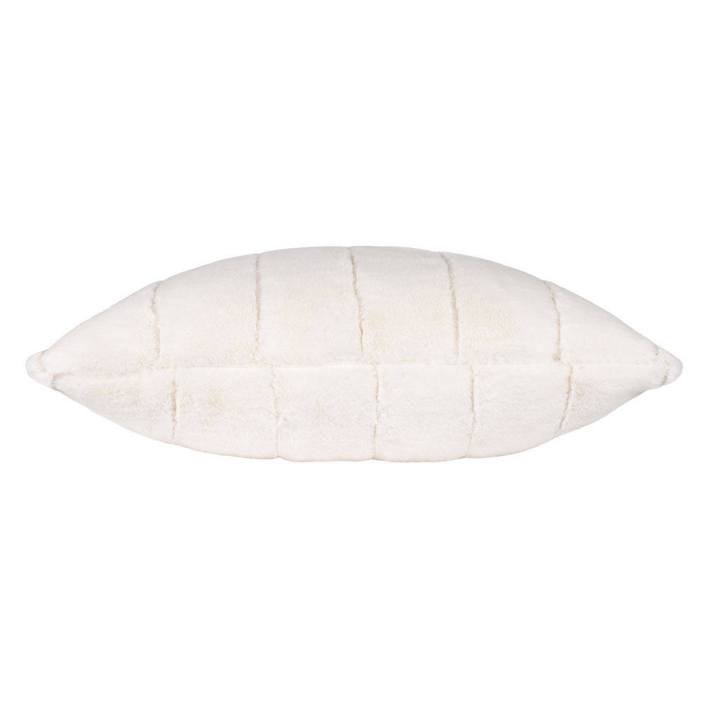 Paoletti Empress Cream Faux Fur Cushion Large Image 2