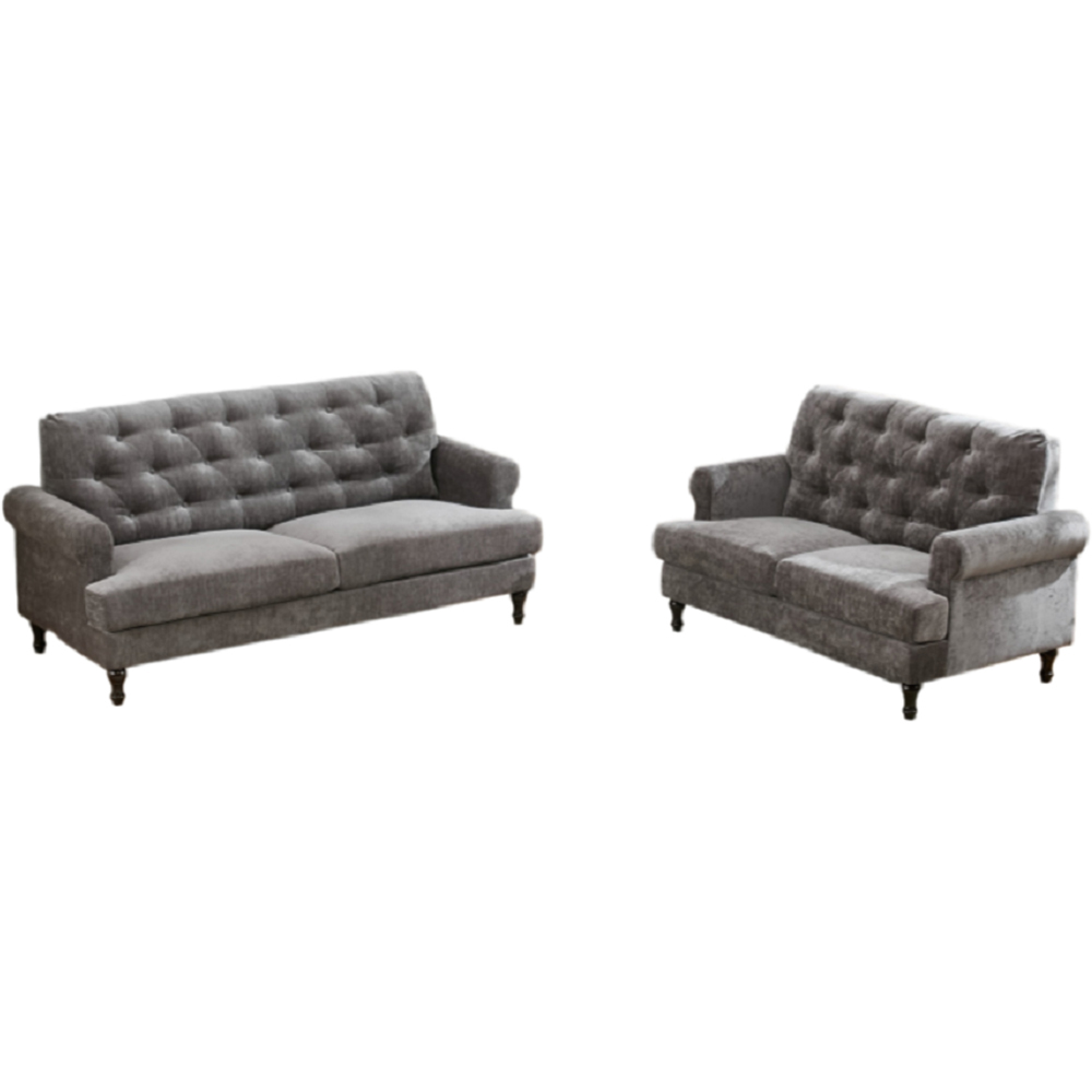 Furniture One 5 Seater Grey Mid Century Sofa Set Image 2