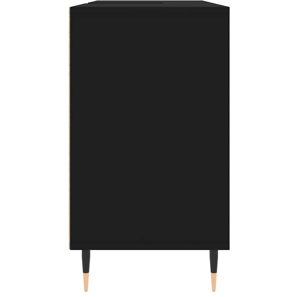 vidaXL Single Door 4 Shelf Black Wood Bathroom Cabinet Image 7