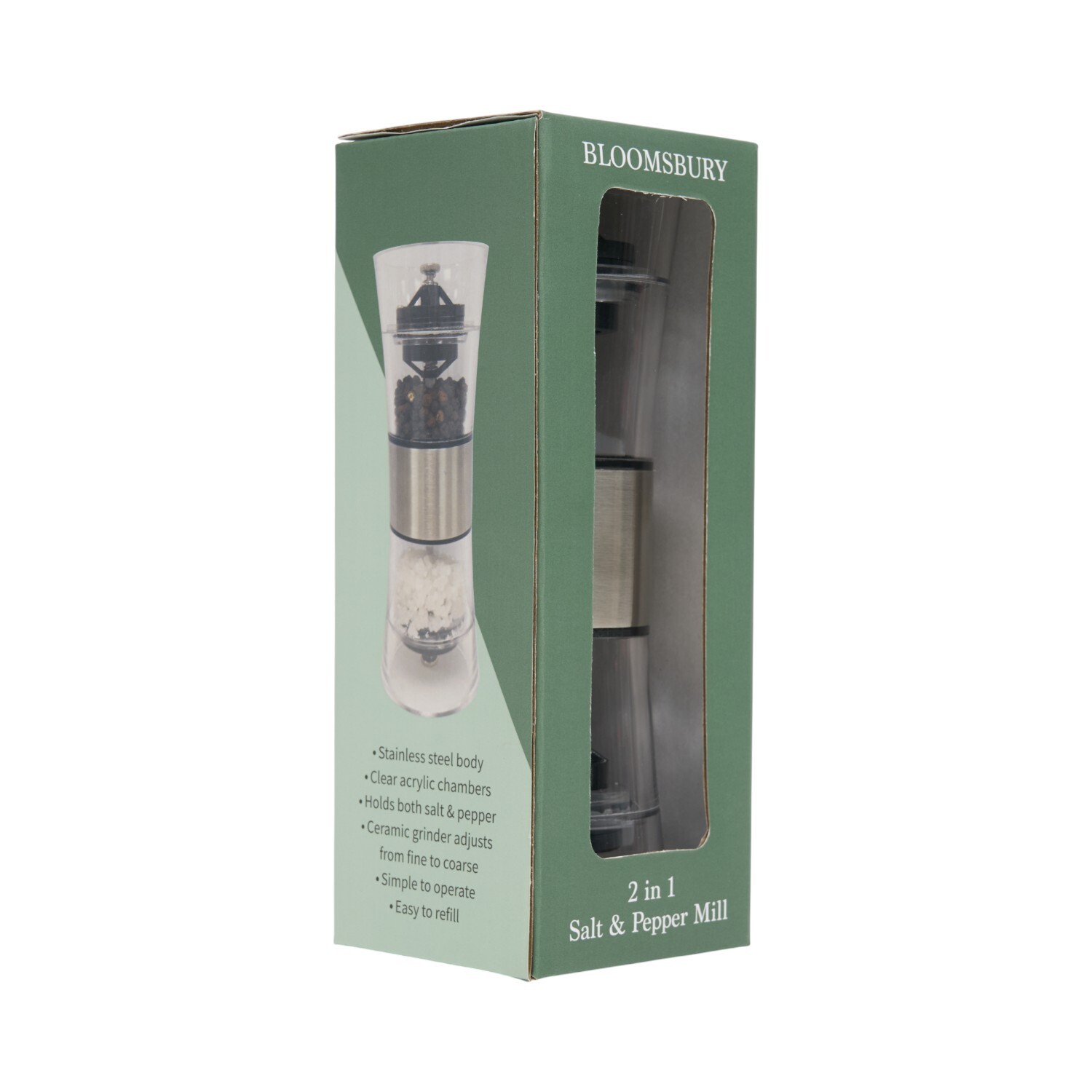 2 in 1 Salt and Pepper Mill Clear Image 4