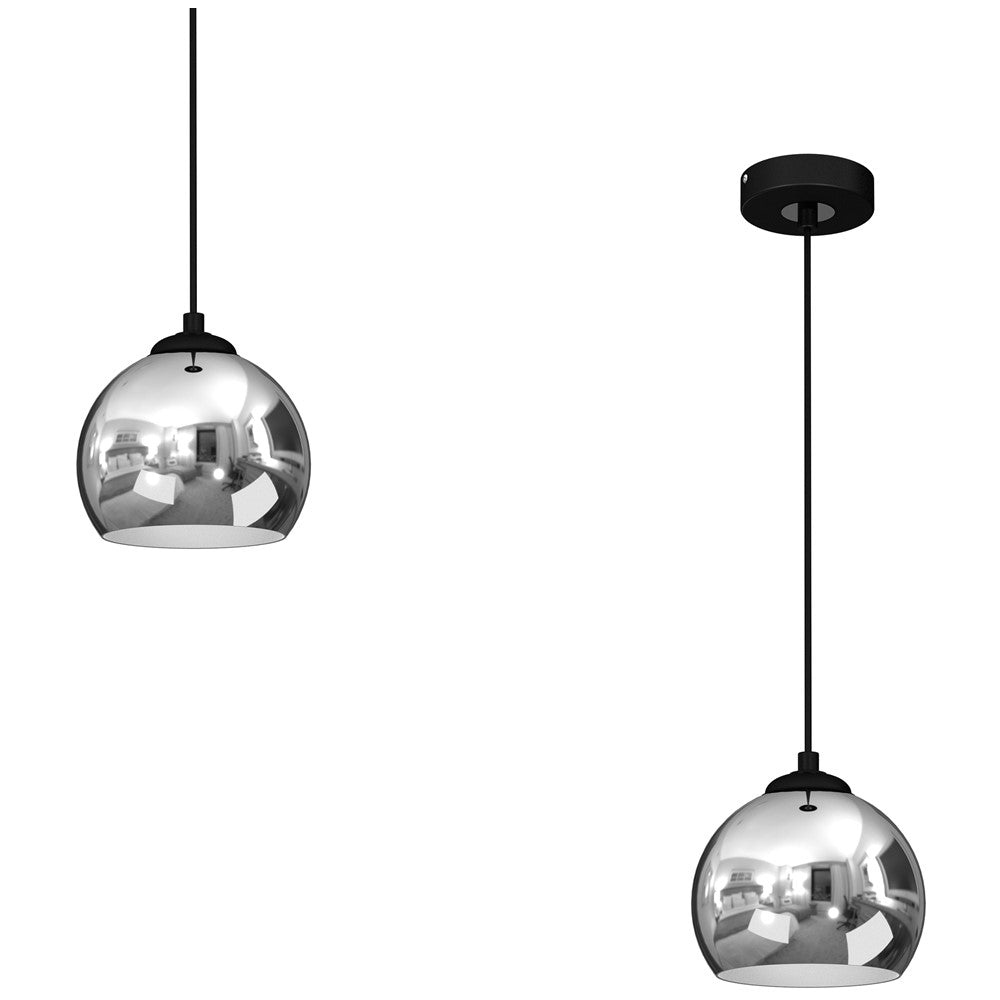Milagro Toro Black and Chrome Pendant Lamp 230V Image 2