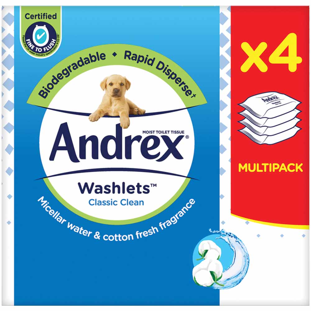 Andrex Classic Clean Washlets 4 Pack Image 2