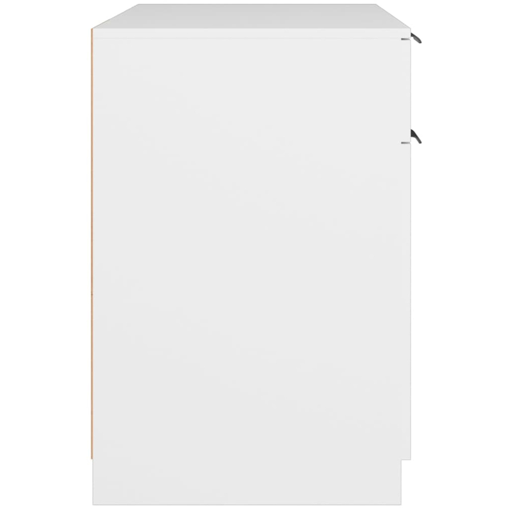 vidaXL Single Door Single Drawer Computer Desk White Image 5