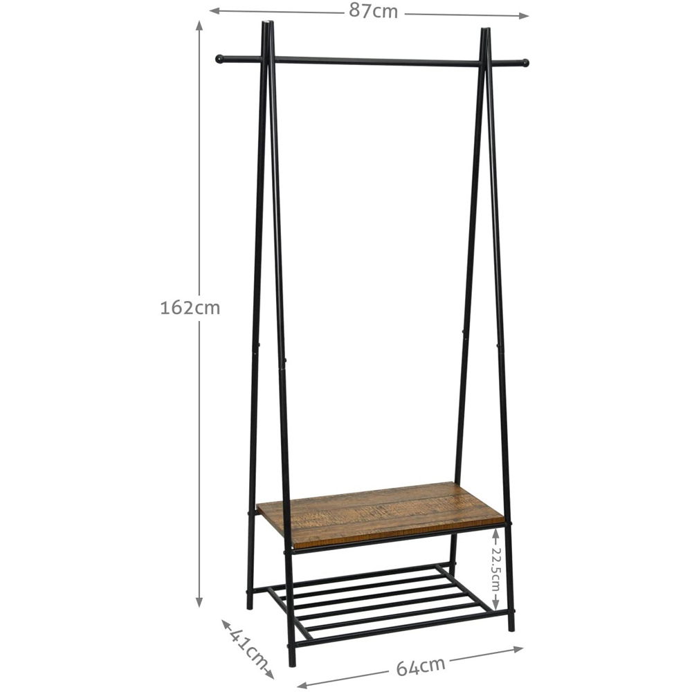 Modcraft 2 Shelf Industrial Coat Rack with Shoe Storage Image 4