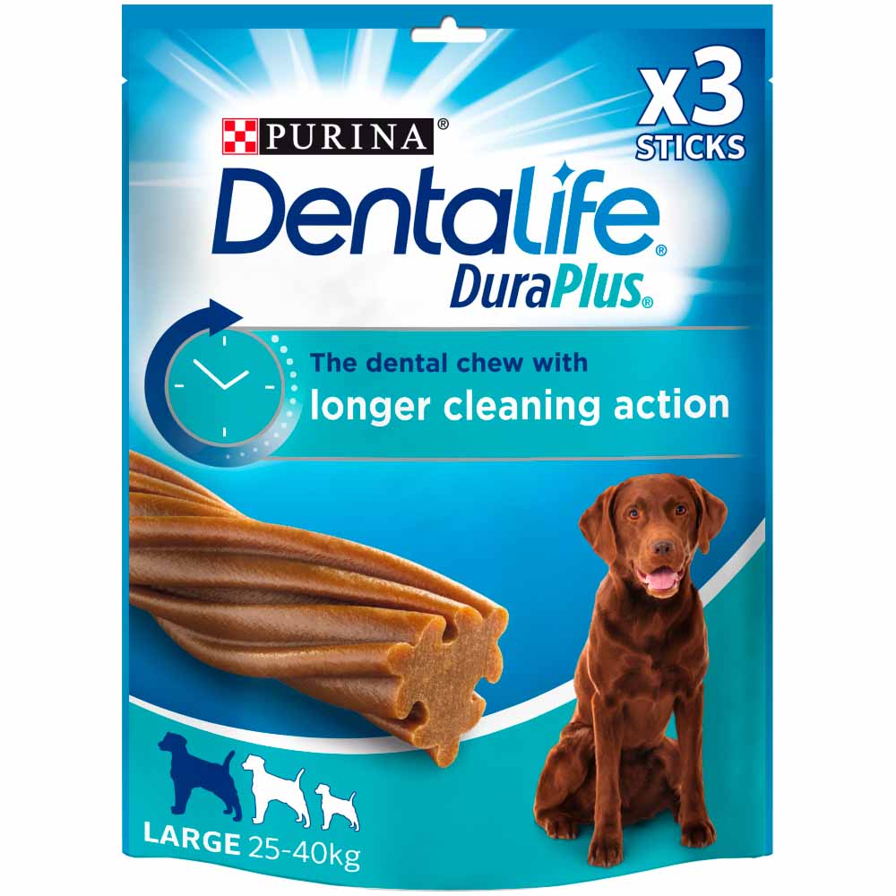 Dentalife DuraPlus Dental Chew Large Dog Treat 3 Stick Image 1