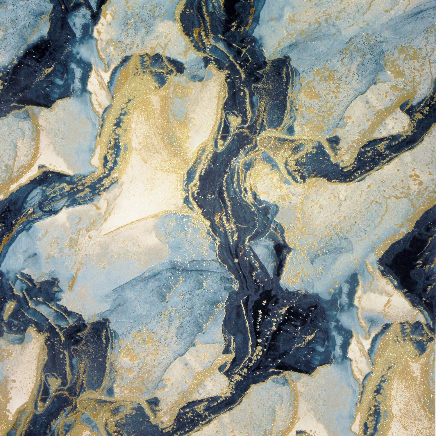 Abstract Marble Teal and Gold Wallpaper - Teal and Gold Image