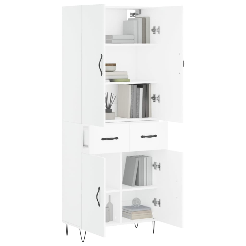 vidaXL 4 Door 2 Drawer White Highboard Image 3