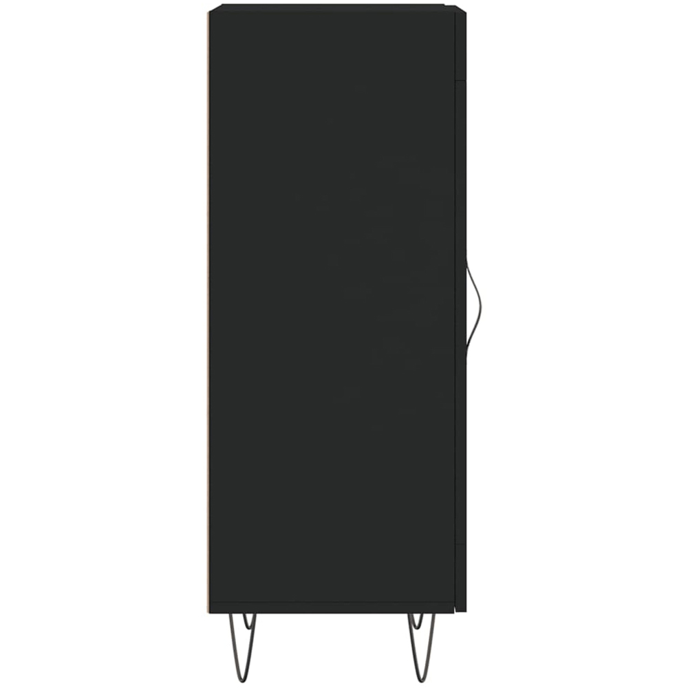 vidaXL Single Glass Door 3 Shelf Black Sideboard Image 7