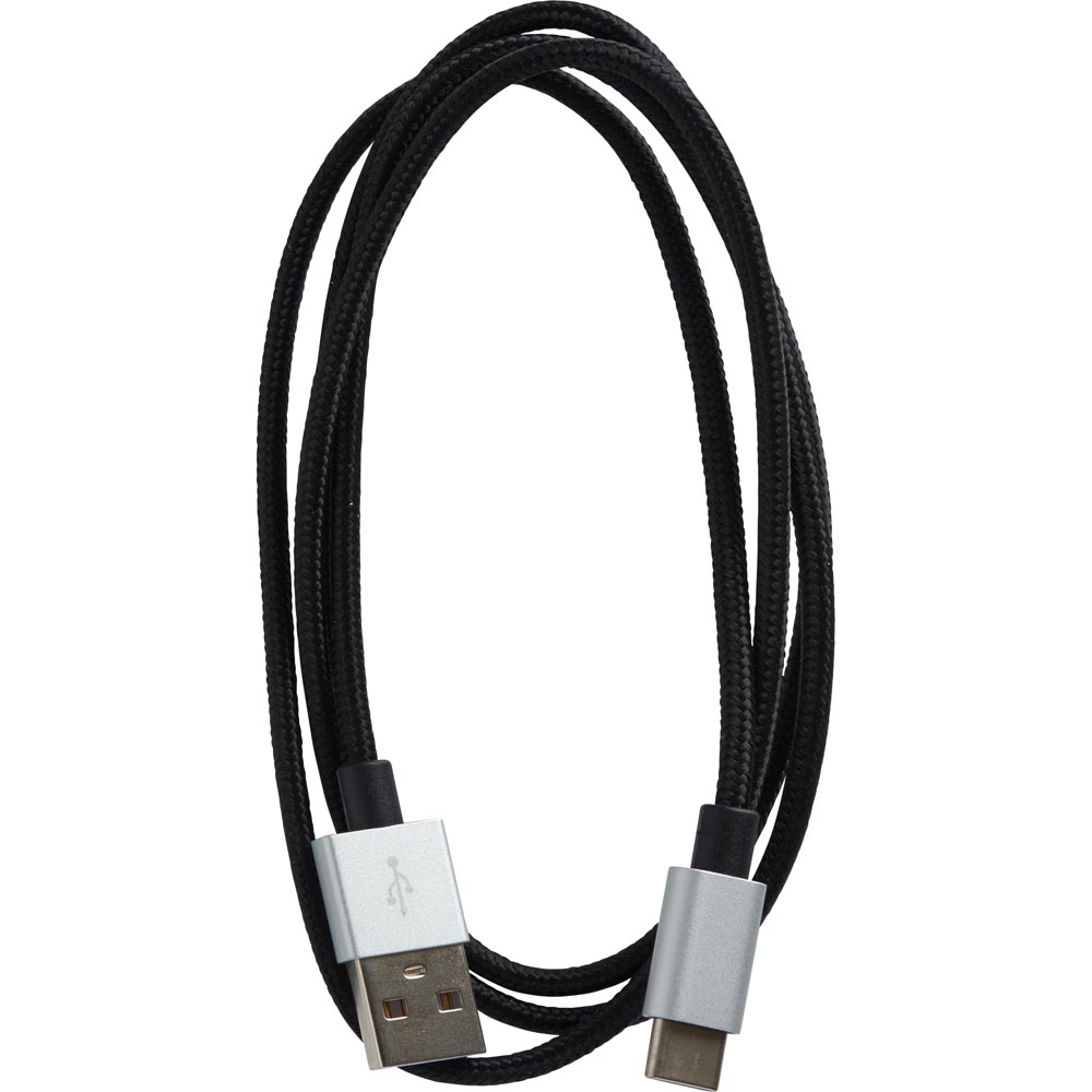 Wilko Type C USB C Silver Braided Cable 1m Wilko