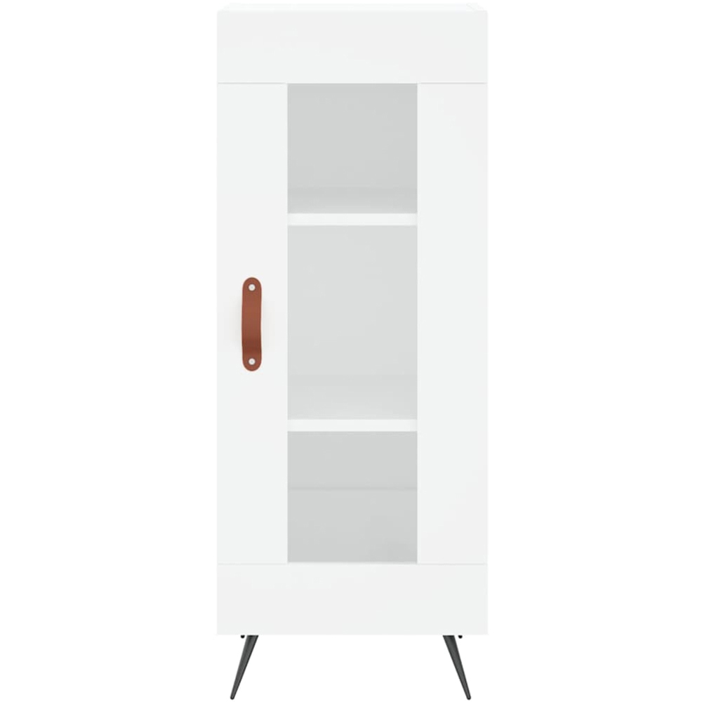 vidaXL 2 Glass and Wood Door 6 Shelf White Tall Highboard with Metal Legs Image 6