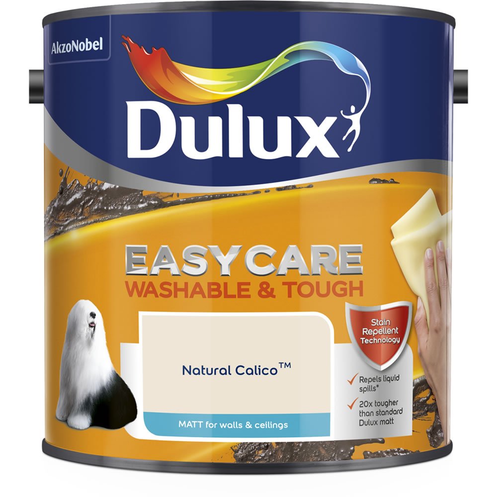 Dulux Easycare  Washable & Tough Natural Calico Matt Emulsion Paint 2.5L Image 2
