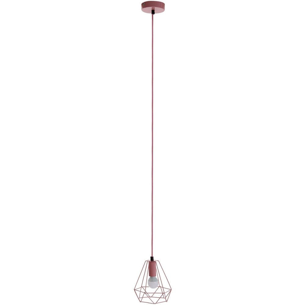 Premier Housewares Beli Pink Metal Wire Pendant Light Image 1