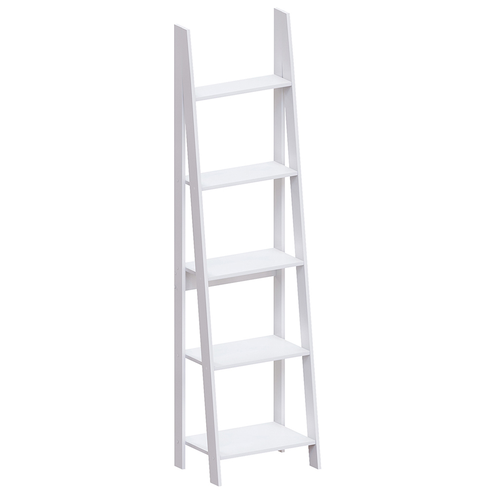 Vida Designs Bristol 5 Shelf White Ladder Bookcase Image 2