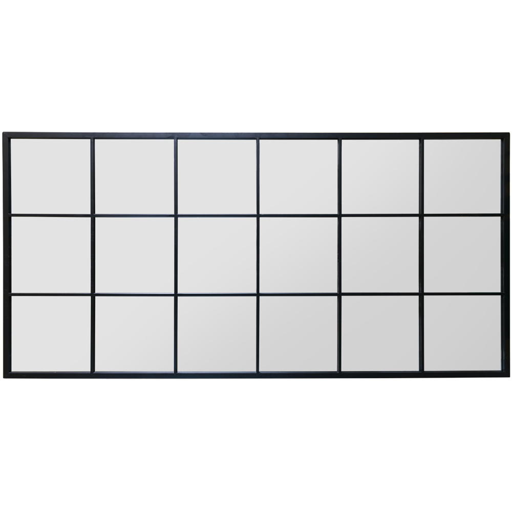 MirrorOutlet The Genestra Black Modern Window Garden Wall Mirror 174 x 85cm Image 3
