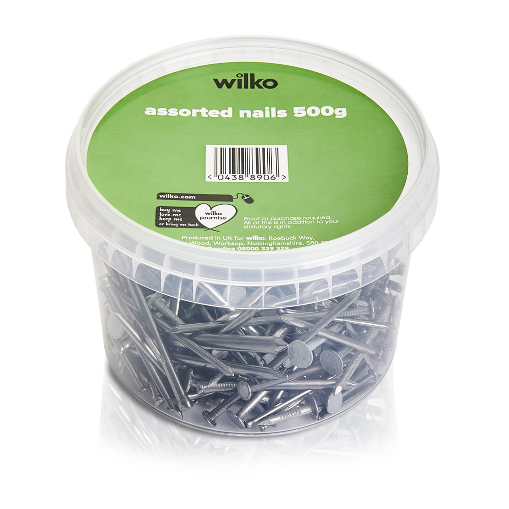 Wilko Tub of Nails Assorted 500g Image